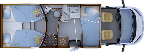 Piantina versione notte RAPIDO 666F