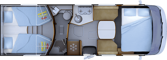 Piantina versione notte RAPIDO 8066dF