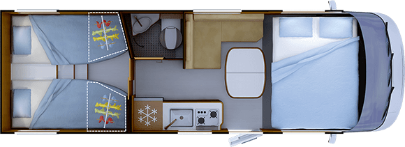 Piantina versione notte RAPIDO C55i