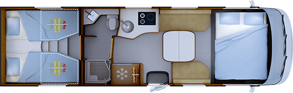 Piantina versione notte RAPIDO i166M