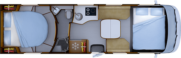 Piantina versione notte RAPIDO i196M