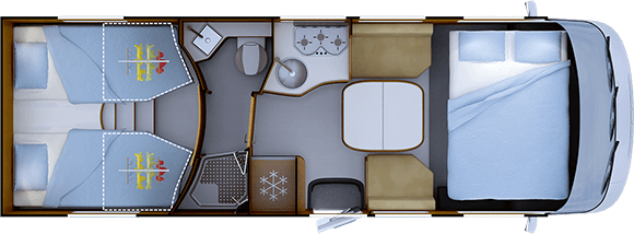 Piantina versione notte RAPIDO i66M TRUMA