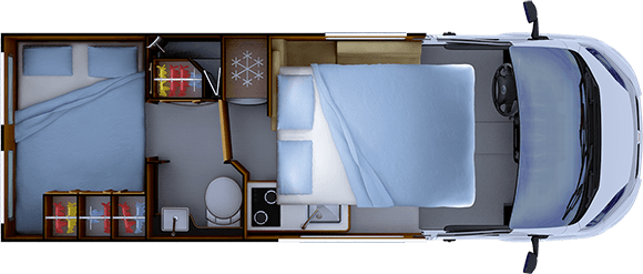 Piantina versione notte RAPIDO V65 XL